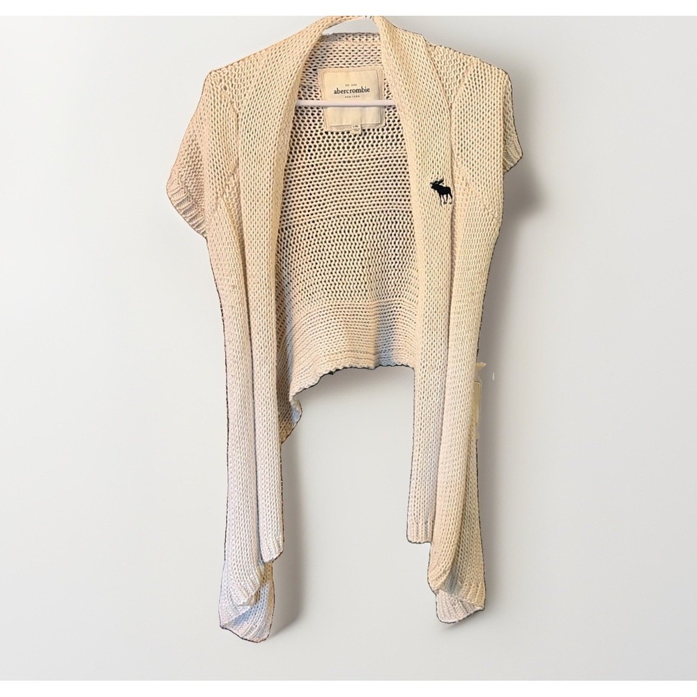 Abercrombie Moose Cabincore Cozy Fall Shrug Sweater Women's L/XL 100% Cotton